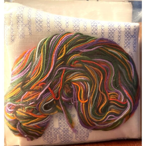 Cross Stitch Kit Happy Chanukkah Menorah ArtCraft Concepts 9x12 #893 Stamped VTG - Picture 6 of 8